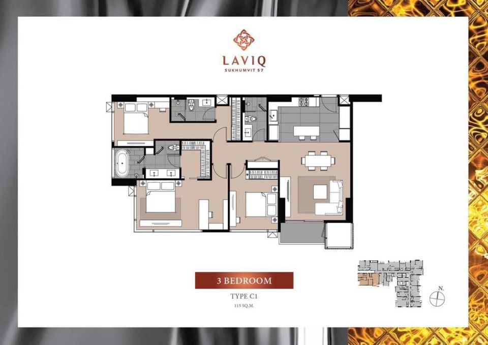 LAVIQ SUKHUMVIT 57 I BTS THONGLOR I 3BED3BATH LUXURY THONGLOR FENDI DECORATED READY TO RENT I HL