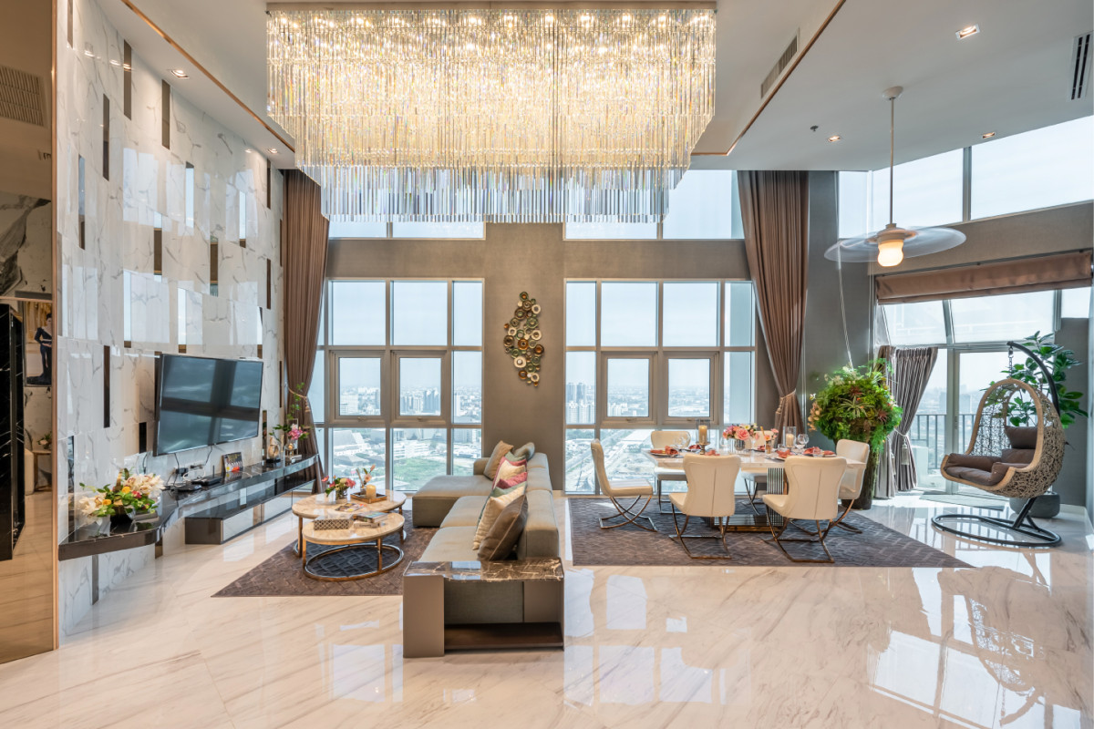 Belle Grand Rama 9 | MRT Rama 9 | Luxury Penthouse, Best room and Best location, Fully Furniture, High floor and Ready to move in #HL