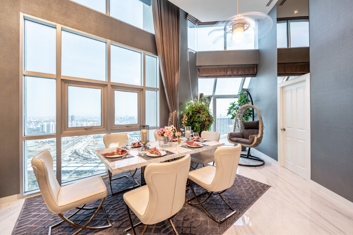 Belle Grand Rama 9 | MRT Rama 9 | Luxury Penthouse, Best room and Best location, Fully Furniture, High floor and Ready to move in #HL