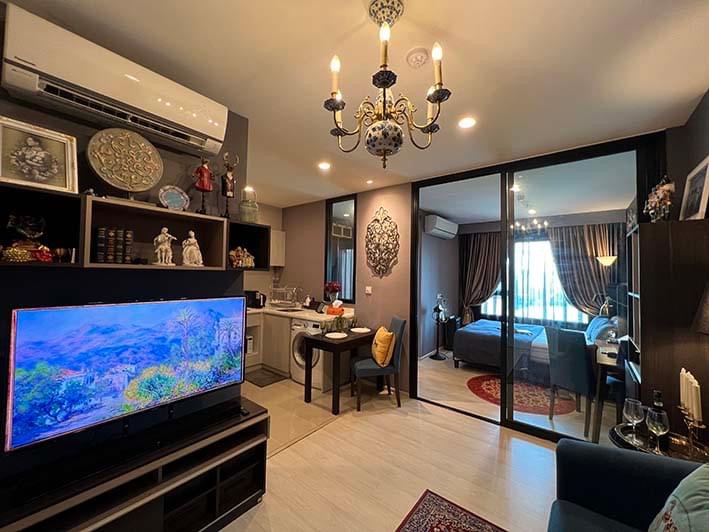 Life Asoke l MRT Phetchaburi & ARL Makkasan | Beautiful room, Built in whole room, Fully furnished, Classic style and Ready to Move in #HL